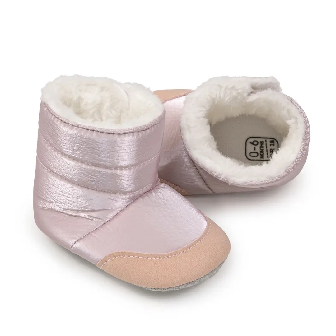 Cross-Border 0-1 Year Old Baby Girl Boots Pure Color Warm Pu Baby Shoes Thickeneded Warm Thickeneded Wholesale Baby Shoes — feature 24