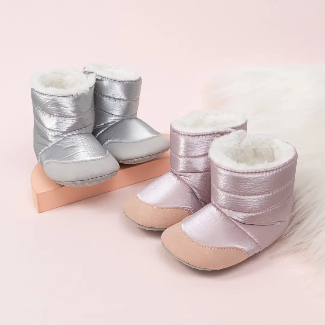 Cross-Border 0-1 Year Old Baby Girl Boots Pure Color Warm Pu Baby Shoes Thickeneded Warm Thickeneded Wholesale Baby Shoes — feature 4