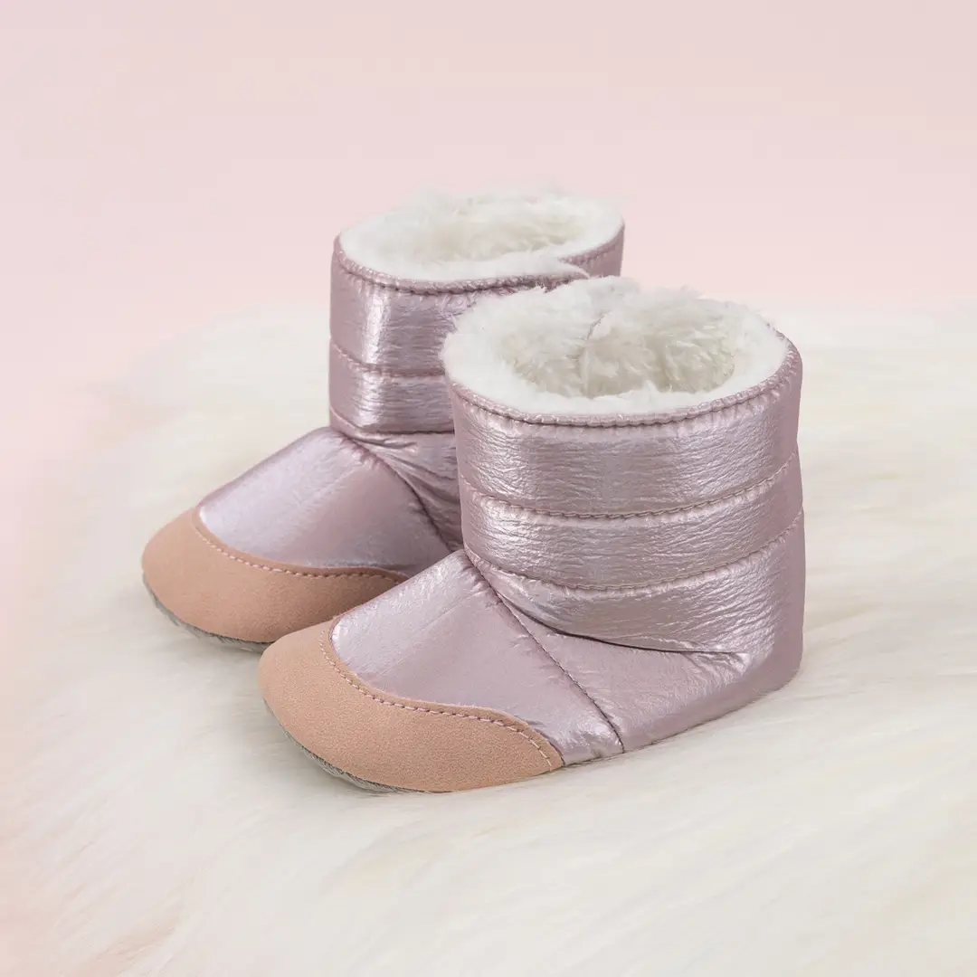 Cross-Border 0-1 Year Old Baby Girl Boots Pure Color Warm Pu Baby Shoes Thickeneded Warm Thickeneded Wholesale Baby Shoes — feature 7