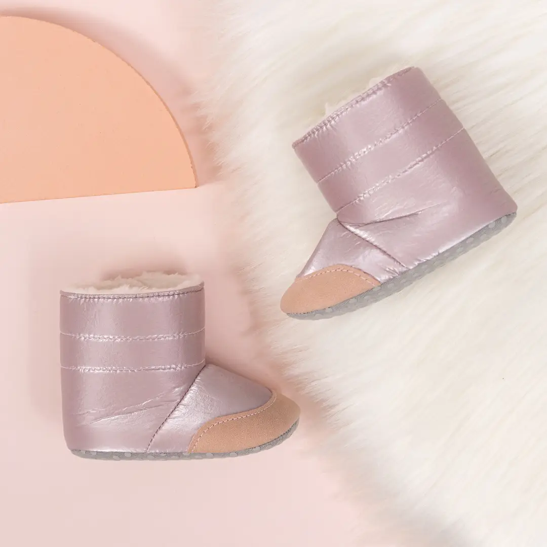Cross-Border 0-1 Year Old Baby Girl Boots Pure Color Warm Pu Baby Shoes Thickeneded Warm Thickeneded Wholesale Baby Shoes — feature 9