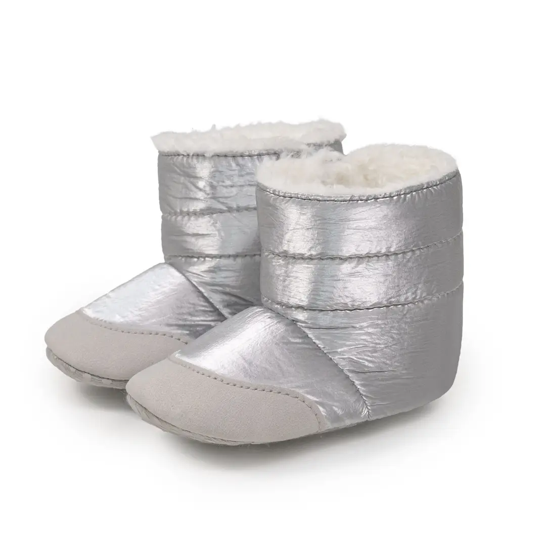 Cross-Border 0-1 Year Old Baby Girl Boots Pure Color Warm Pu Baby Shoes Thickeneded Warm Thickeneded Wholesale Baby Shoes - Image 2