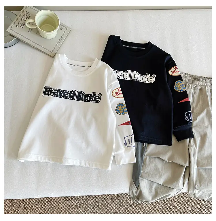 Nausicaa Boys Printed T-Shirt Black White Shorts Set — feature 11