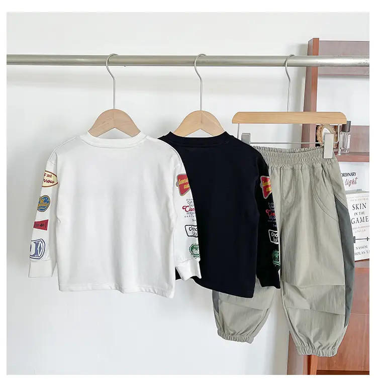 Nausicaa Boys Printed T-Shirt Black White Shorts Set — feature 17