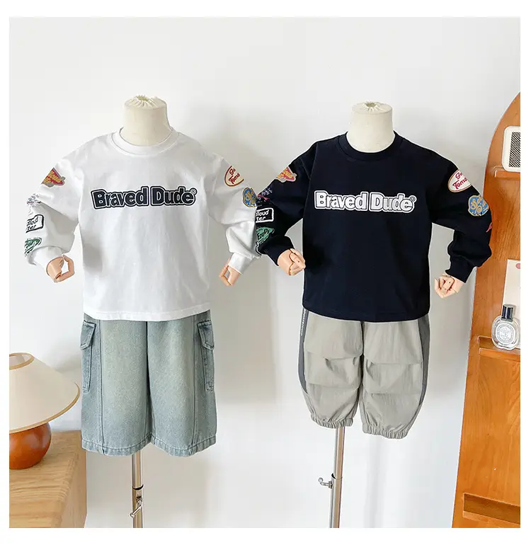 Nausicaa Boys Printed T-Shirt Black White Shorts Set — feature 19