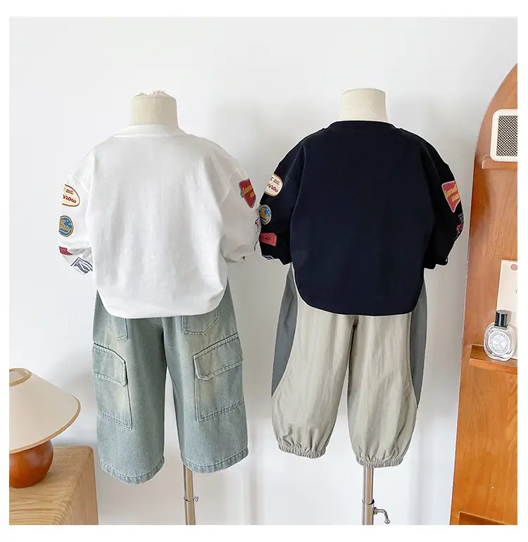 Nausicaa Boys Printed T-Shirt Black White Shorts Set — feature 20