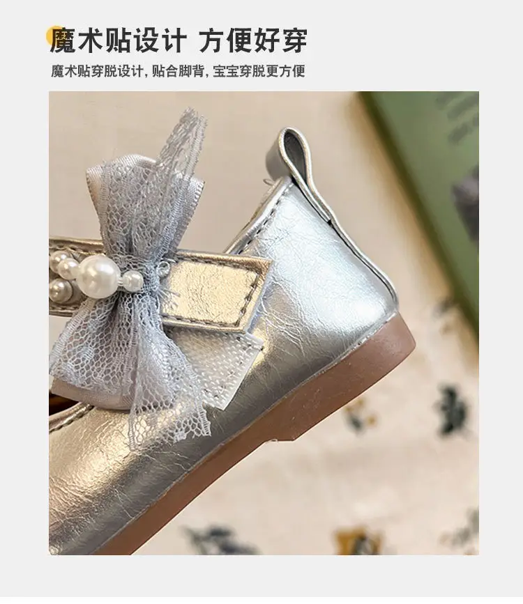 Baby Girl Small Leather Shoes 2025 New Japanese Style Style Bow Princess Square Mouth Flats Non-Slip Baby Soft Sole Toddler Shoes — feature 3