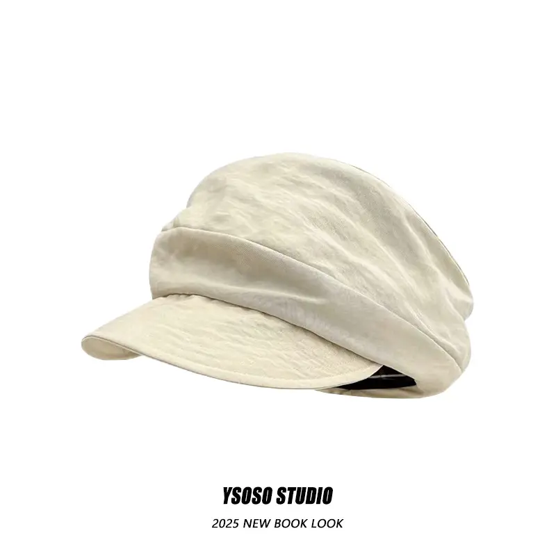 Women's Summer Pleated Cloud Duckbill Cap Cream - Image 7
