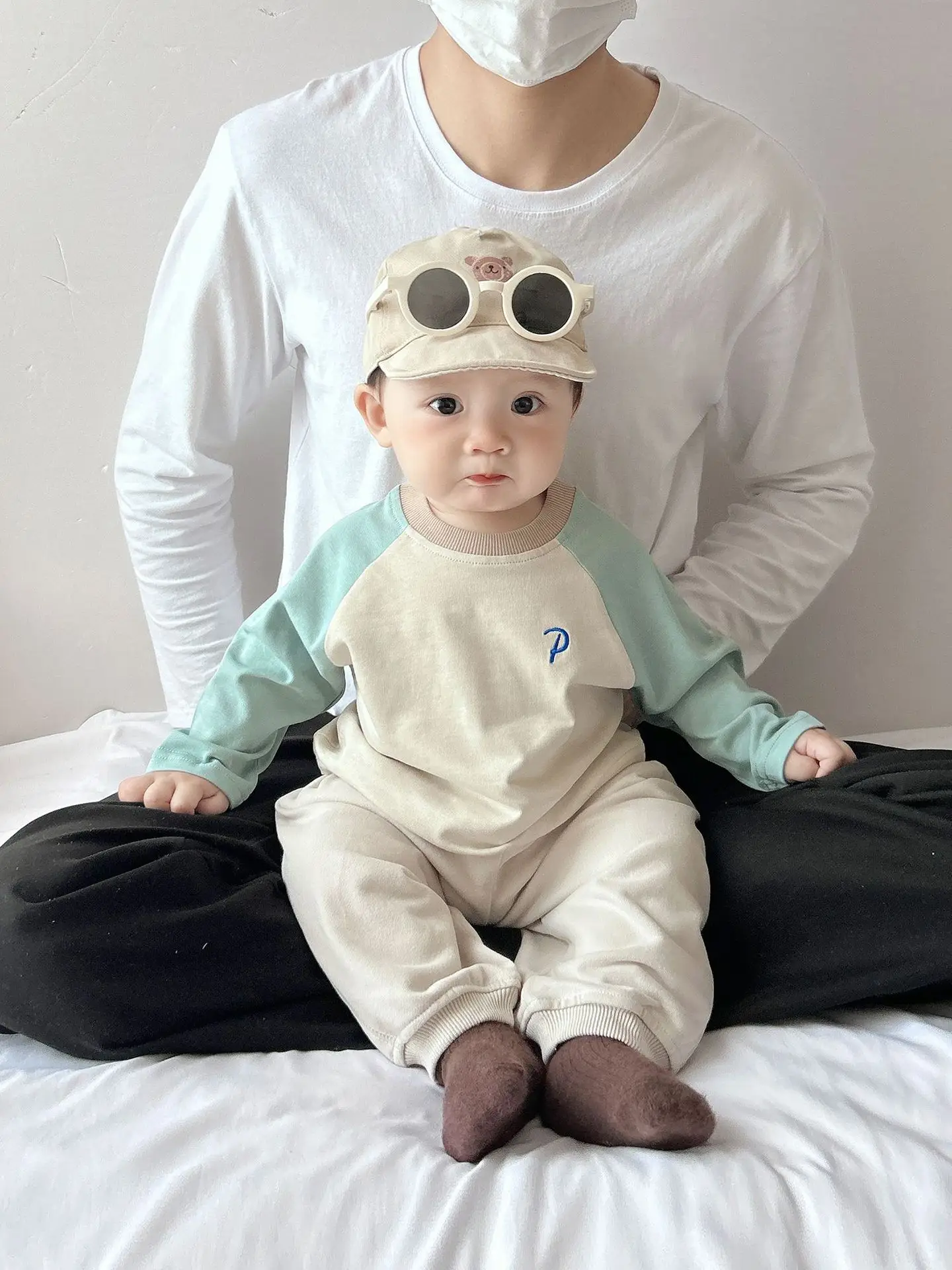 Boys Pure Cotton Long Sleeve T-Shirt Blue Beige Spring Autumn 2026 - Image 8