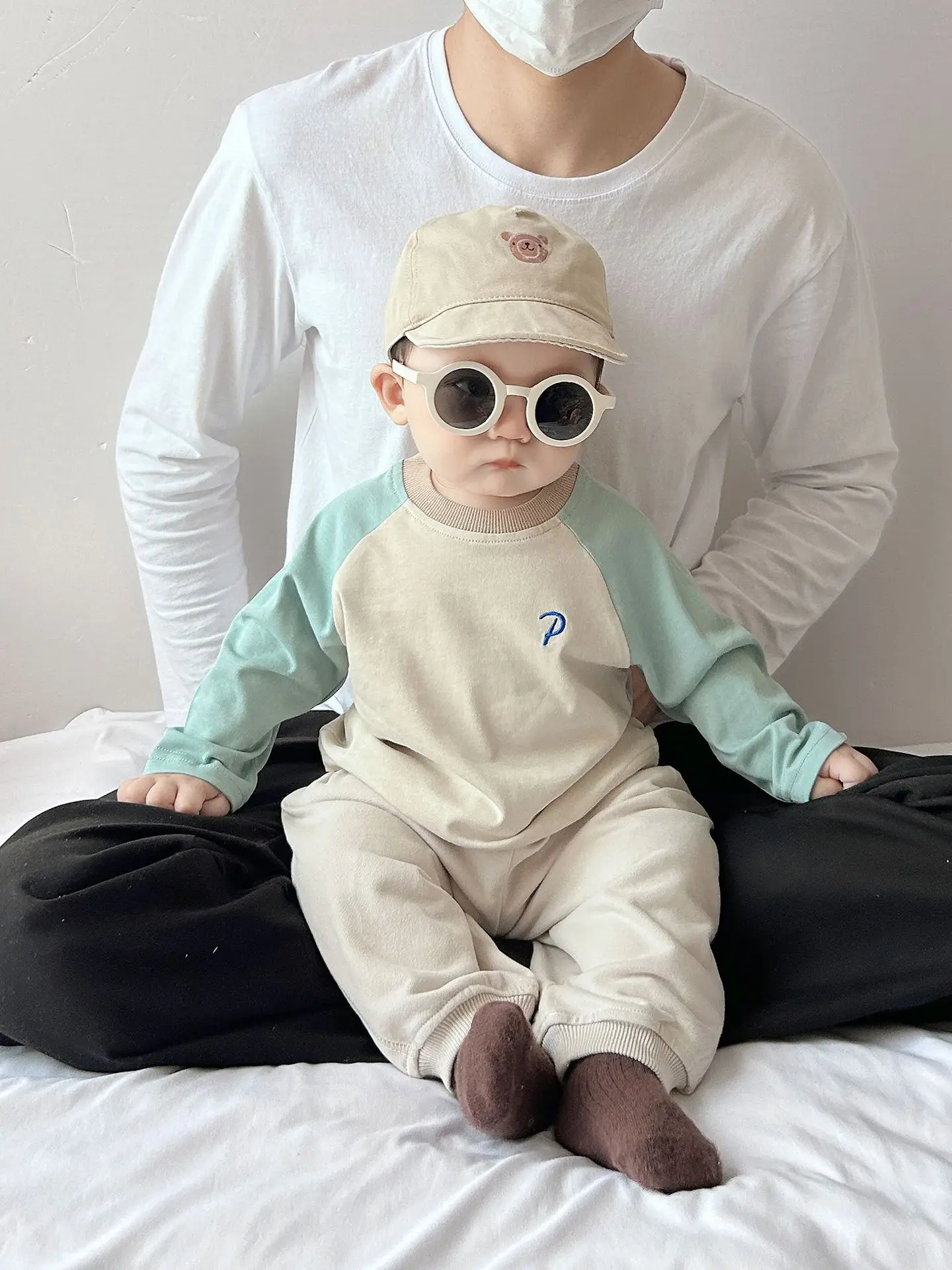 Boys Pure Cotton Long Sleeve T-Shirt Blue Beige Spring Autumn 2026 - Image 9