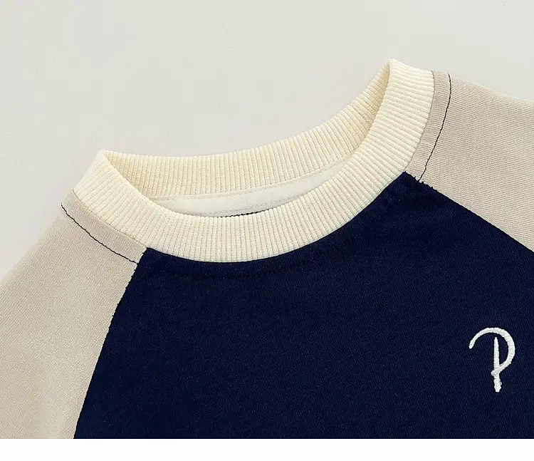 Boys Pure Cotton Long Sleeve T-Shirt Blue Beige Spring Autumn 2026 — feature 17