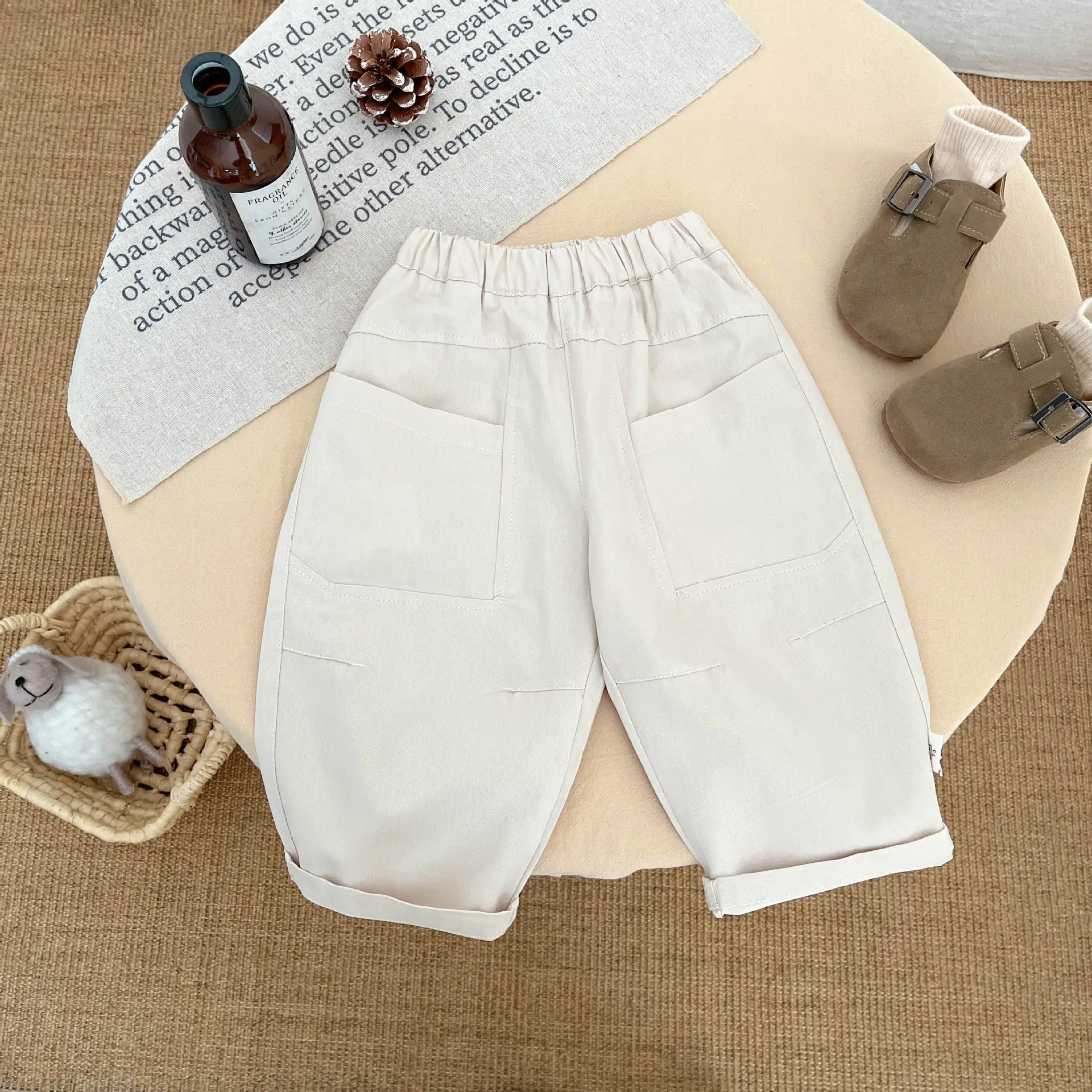Boys Pure Cotton Long Sleeve T-Shirt Blue Beige Spring Autumn 2026 - Image 5