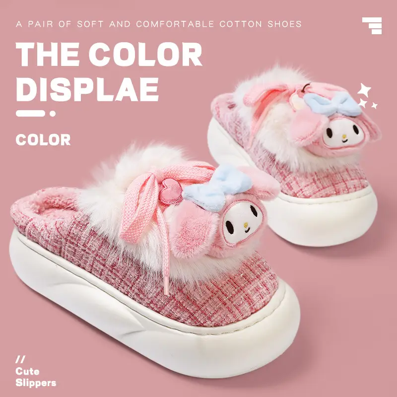 Melody Winter Fleece Slipper Women Pink Bow - Image 3