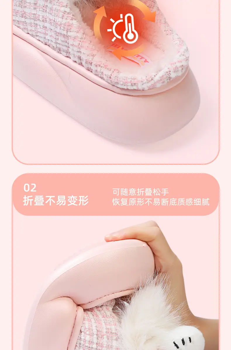 Melody Winter Fleece Slipper Women Pink Bow — feature 10