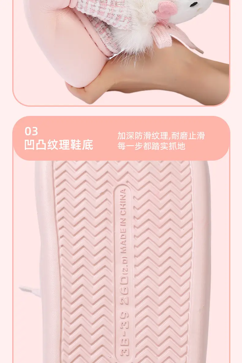 Melody Winter Fleece Slipper Women Pink Bow — feature 11