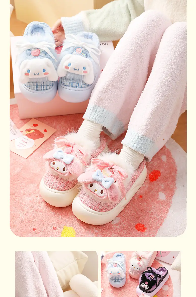 Melody Winter Fleece Slipper Women Pink Bow — feature 14