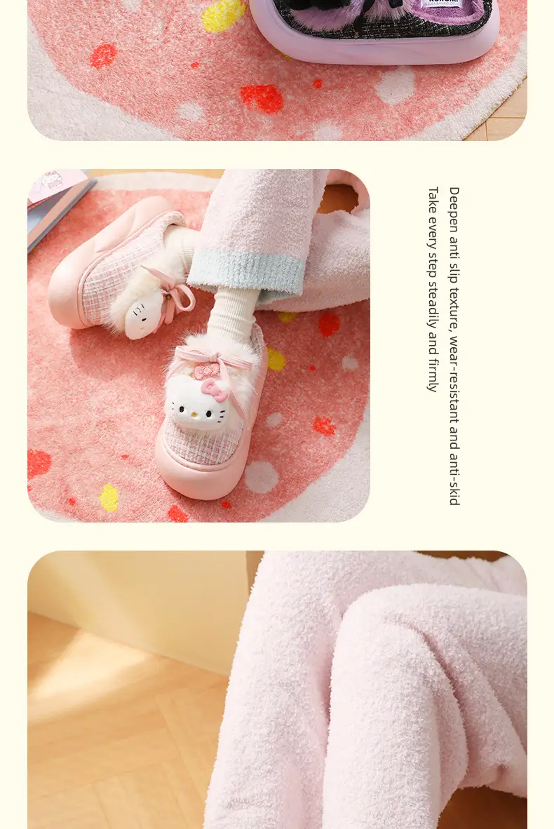 Melody Winter Fleece Slipper Women Pink Bow — feature 16