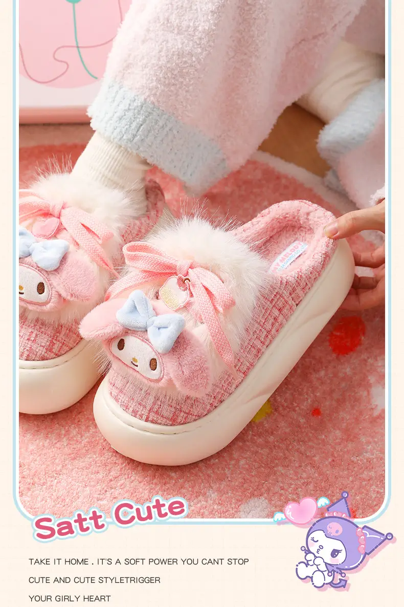 Melody Winter Fleece Slipper Women Pink Bow — feature 7