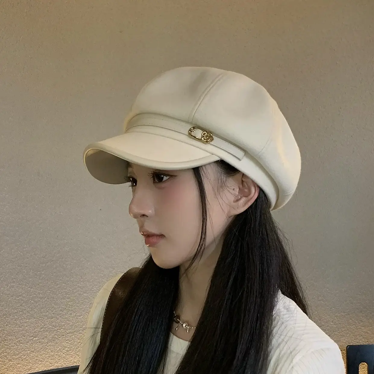 Women Japanese Retro Black Octagonal Cap Cloud Hat - Image 8