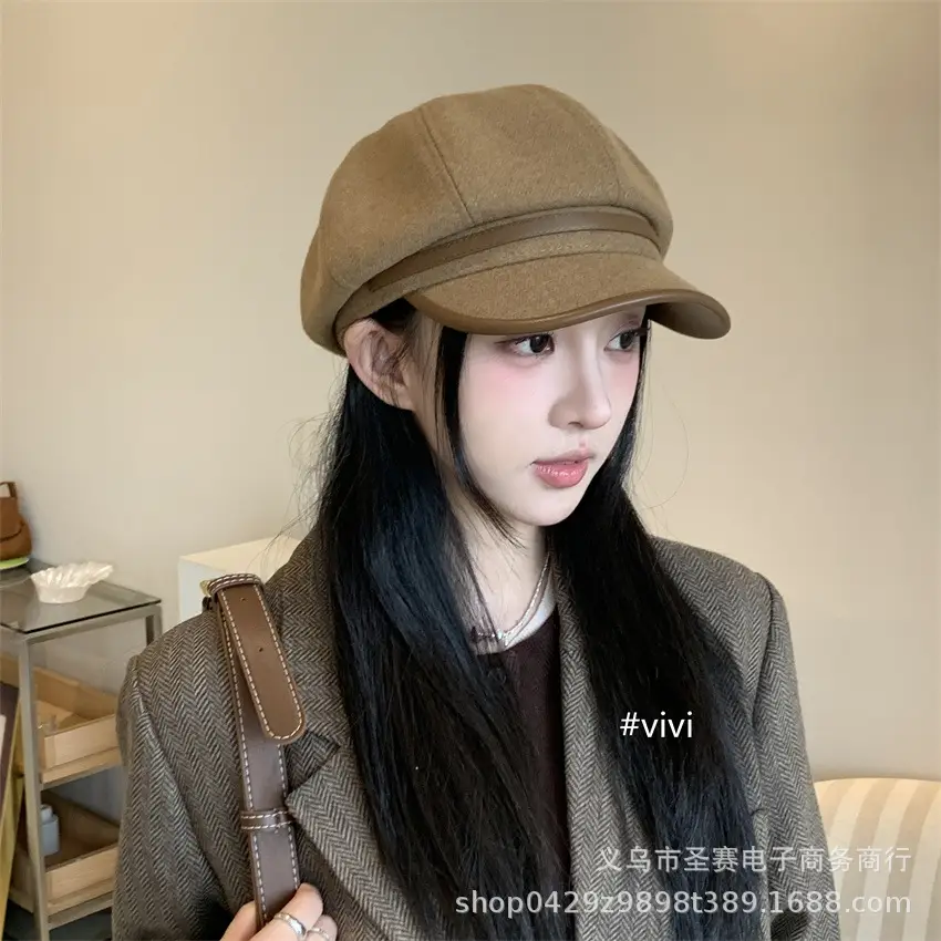 Women Japanese Retro Black Octagonal Cap Cloud Hat — feature 7
