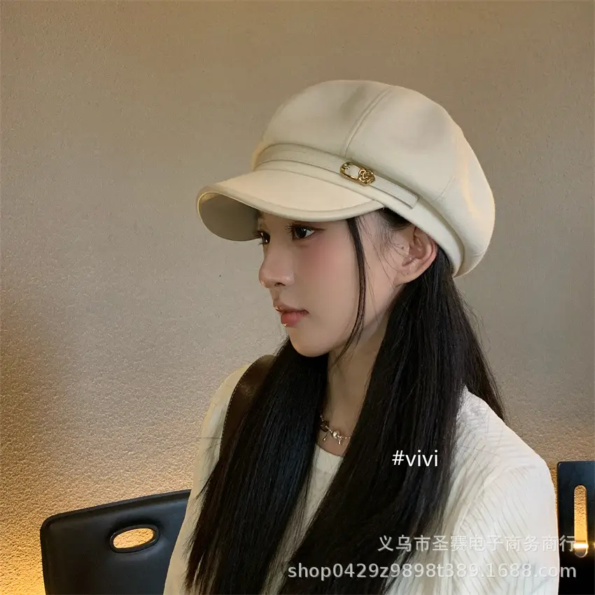 Women Japanese Retro Black Octagonal Cap Cloud Hat — feature 9