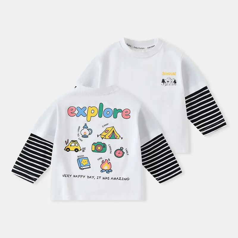 New Round Neck Baby Shirt Boys Autumn Winter Kids T-Shirt - Image 3