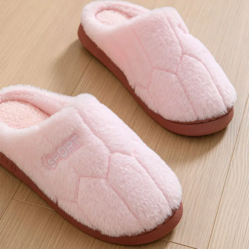Cotton Slippers Manufacturer Wholesale Winter Women's Home Warm Confinement Shoes Cotton Slippers Couple Anti-Slip Slippers Men's Thick Plush