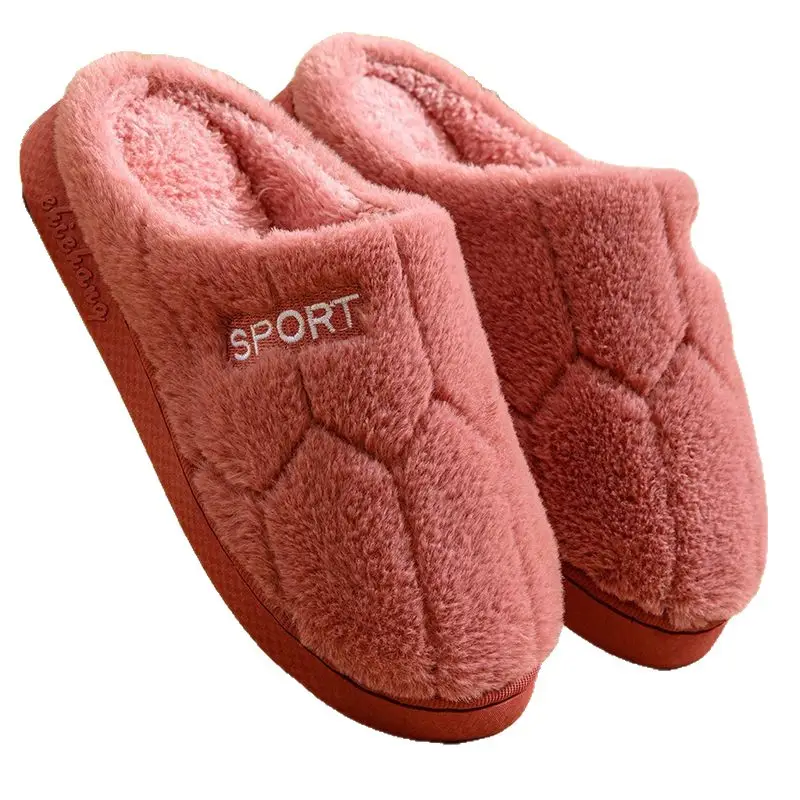 Cotton Slippers Manufacturer Wholesale Winter Women's Home Warm Confinement Shoes Cotton Slippers Couple Anti-Slip Slippers Men's Thick Plush