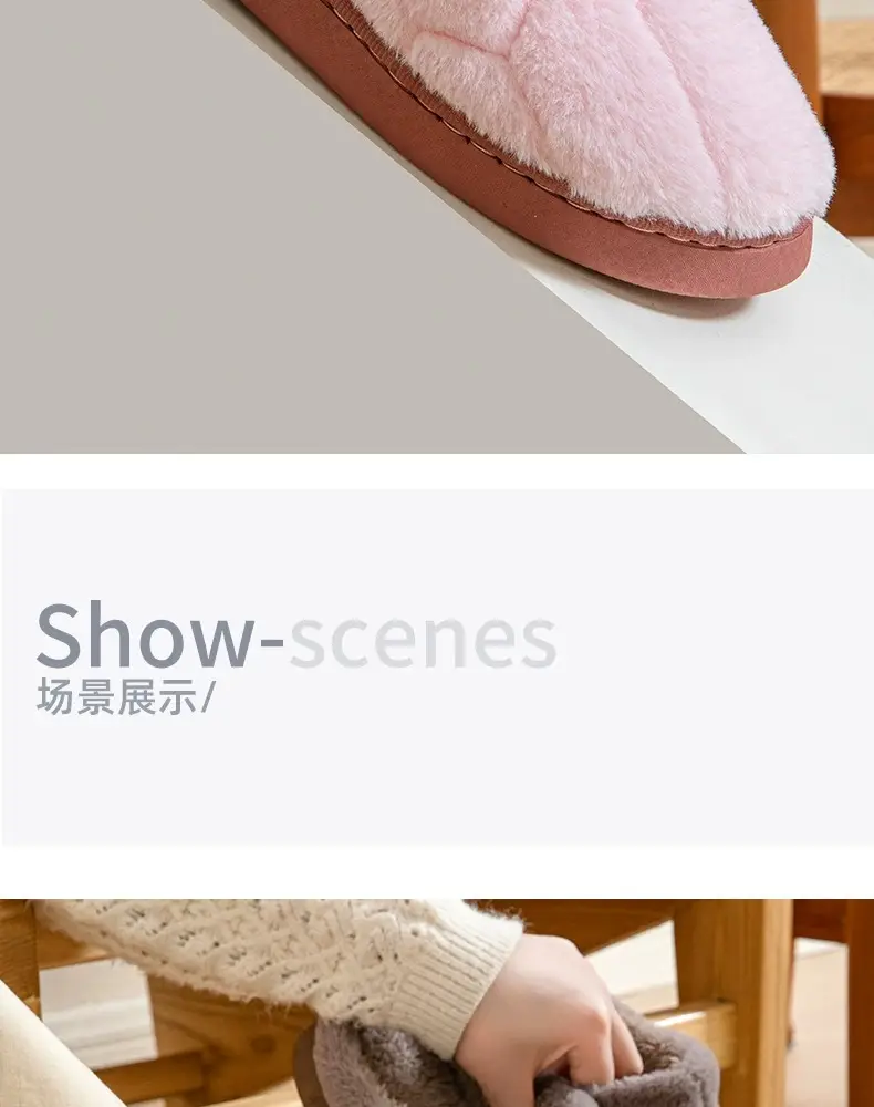 Cotton Slippers Manufacturer Wholesale Winter Women's Home Warm Confinement Shoes Cotton Slippers Couple Anti-Slip Slippers Men's Thick Plush — feature 12