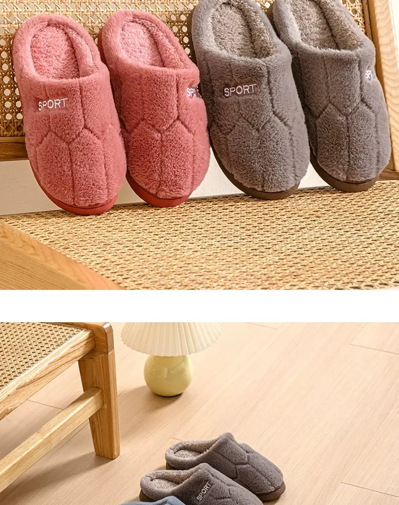 Cotton Slippers Manufacturer Wholesale Winter Women's Home Warm Confinement Shoes Cotton Slippers Couple Anti-Slip Slippers Men's Thick Plush — feature 3