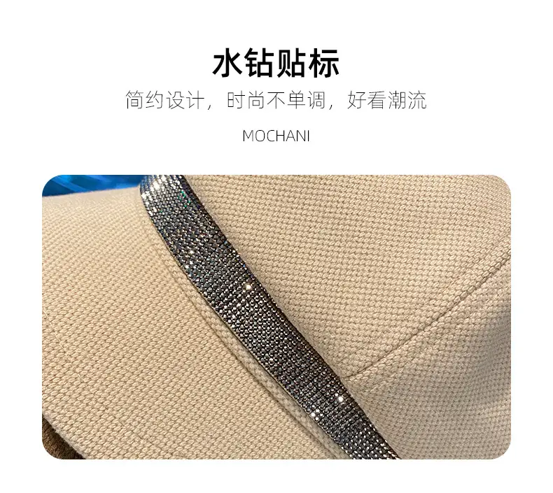 Korean Style Rhinestone Octagonal Cap Brown — feature 9
