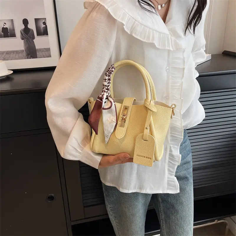 Trendy Crossbody Bag with Logo Add On Tan Leather - Image 10