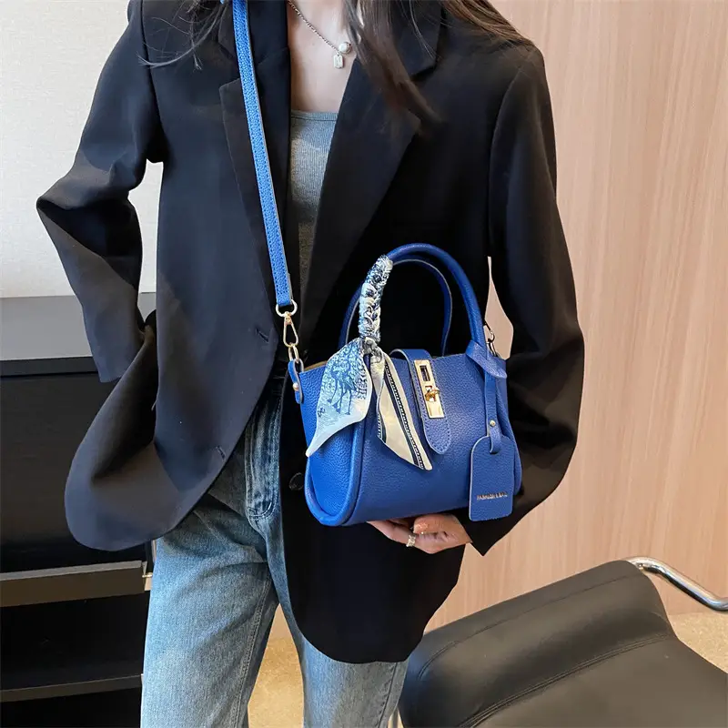 Trendy Crossbody Bag with Logo Add On Tan Leather - Image 11