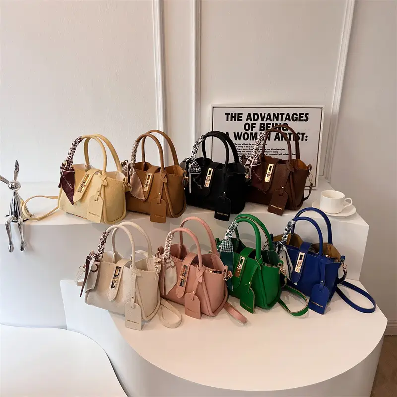 Trendy Crossbody Bag with Logo Add On Tan Leather - Image 12
