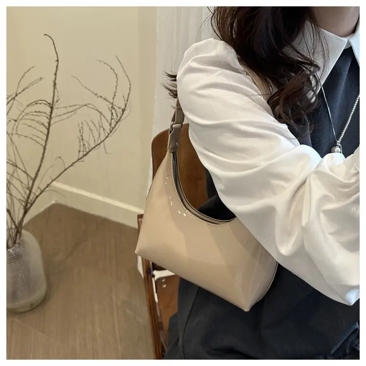 Glossy Beige Shoulder Bag for Women — feature 17