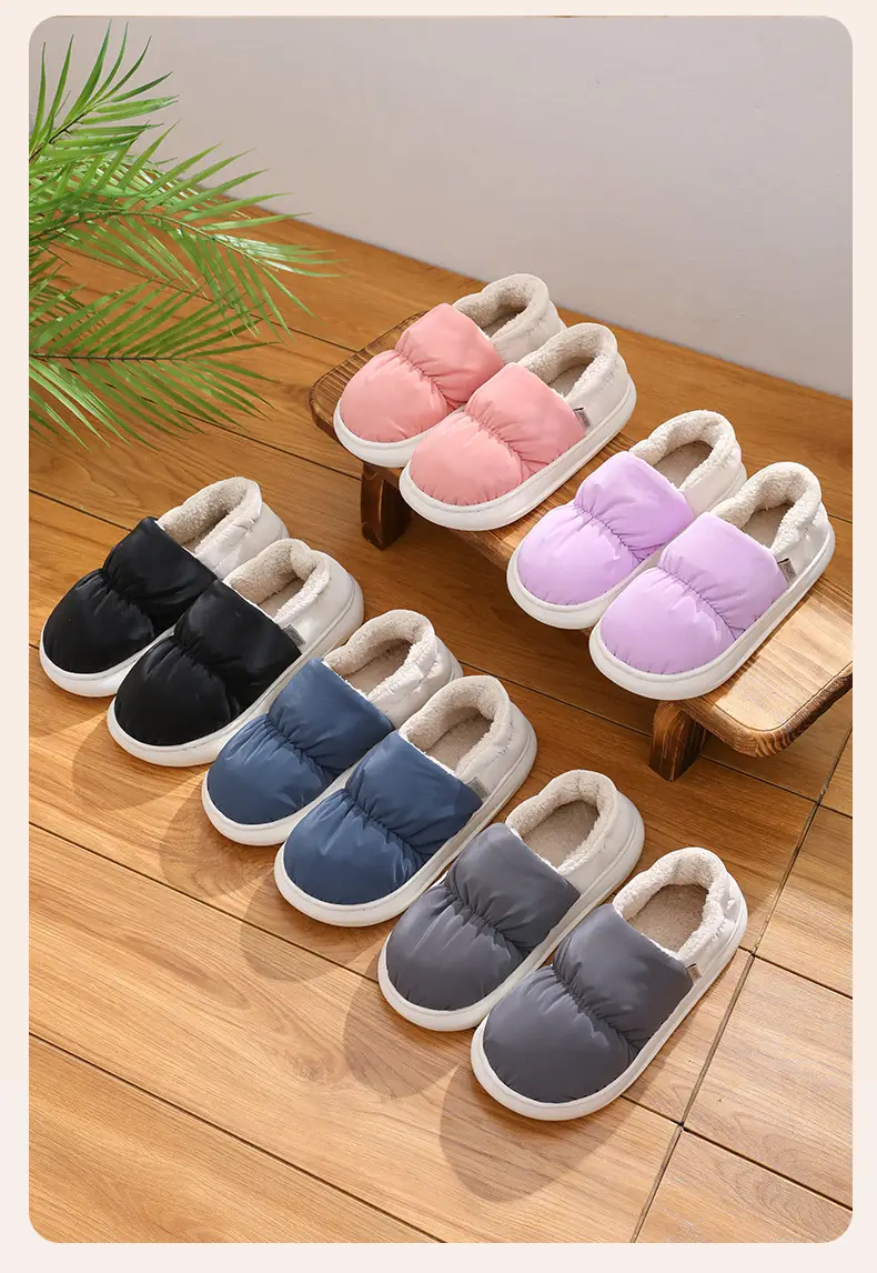 Women Fleece Lined Warm Slippers Purple Winter Indoor — feature 11