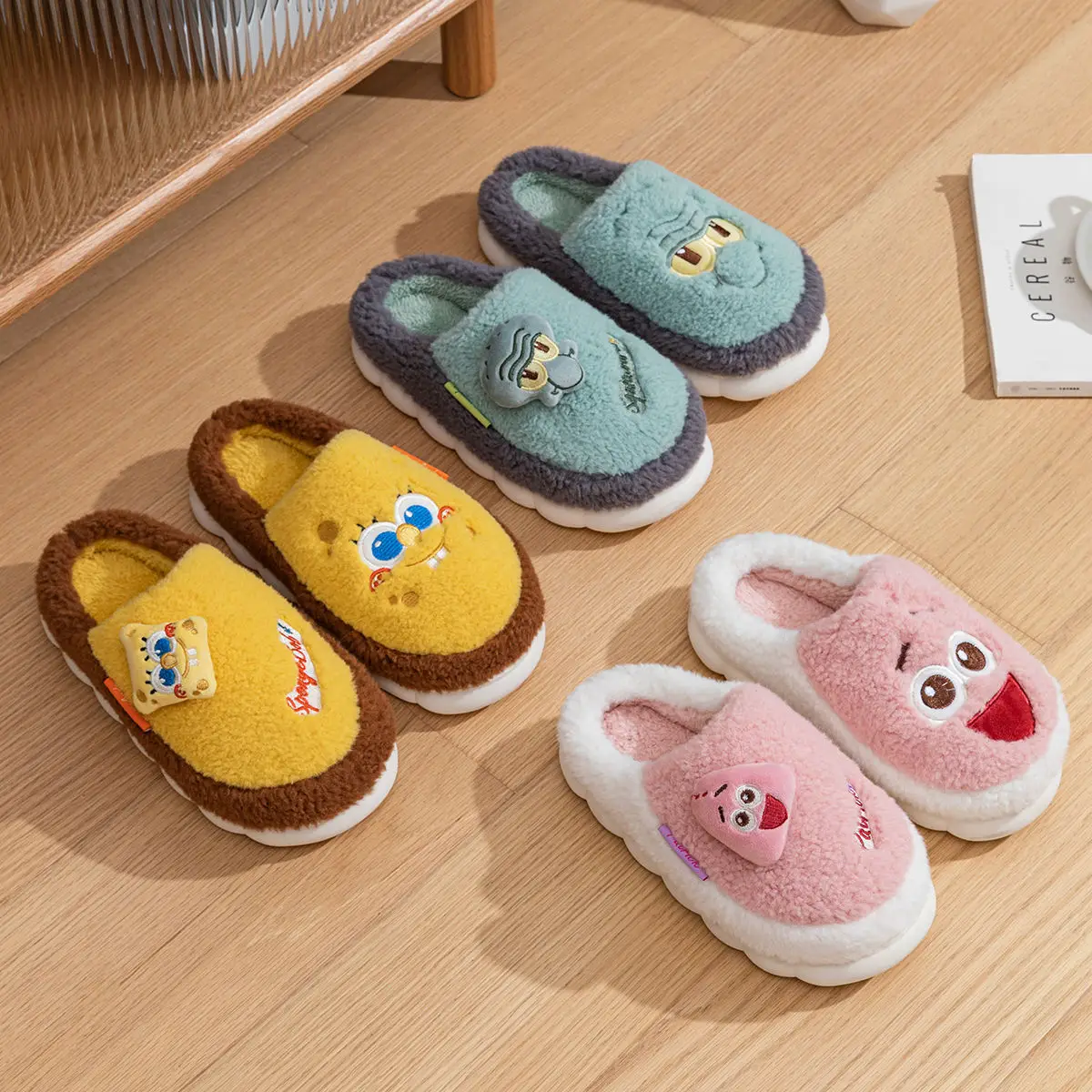 Cute Pink Cartoon Slippers for Women Winter - Image 3