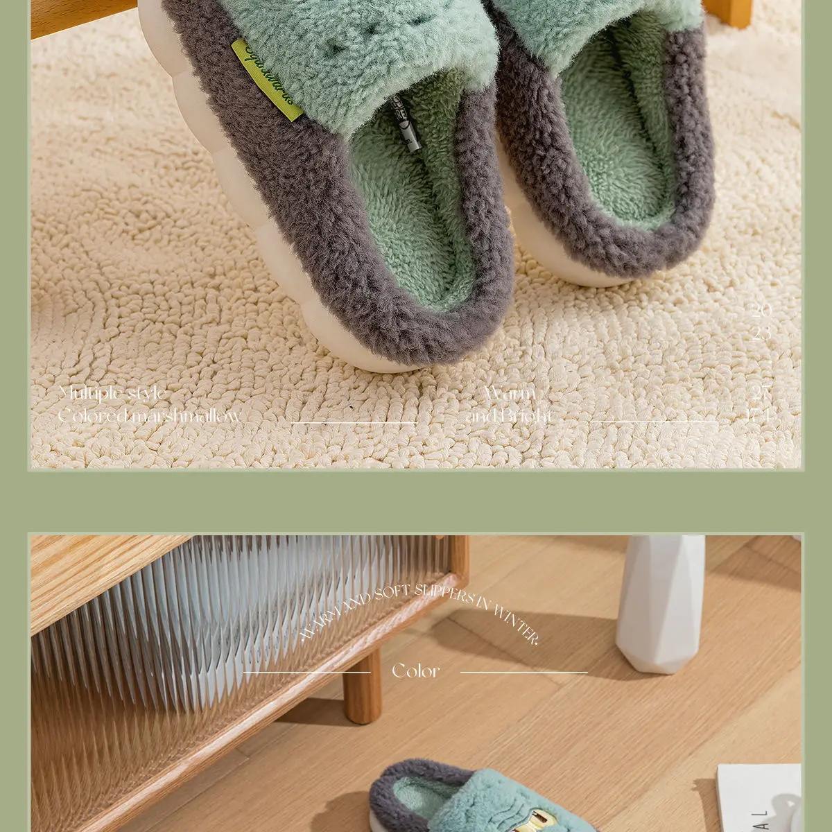 Cute Pink Cartoon Slippers for Women Winter — feature 18