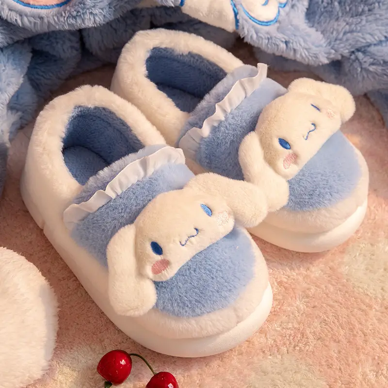 Cute Cartoon Dog Slippers for Women Winter Warm - Image 4