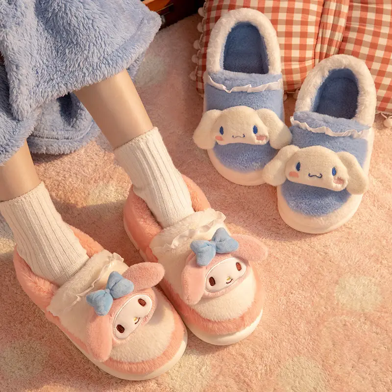Cute Cartoon Dog Slippers for Women Winter Warm - Image 5