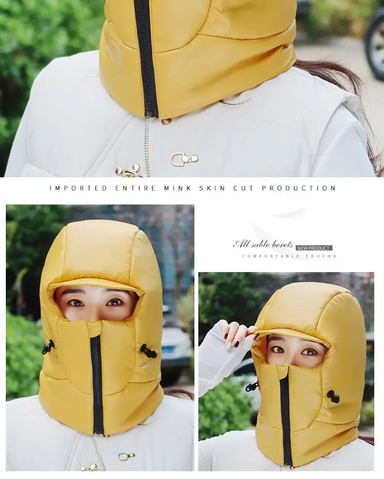 Winter Warm Hat for Women Riding Electric Bikes, Face Protection, Ear Protection, Thickeneded Lei Feng Hat, Outdoor Cold-Proof and Waterproof down Hat — feature 12