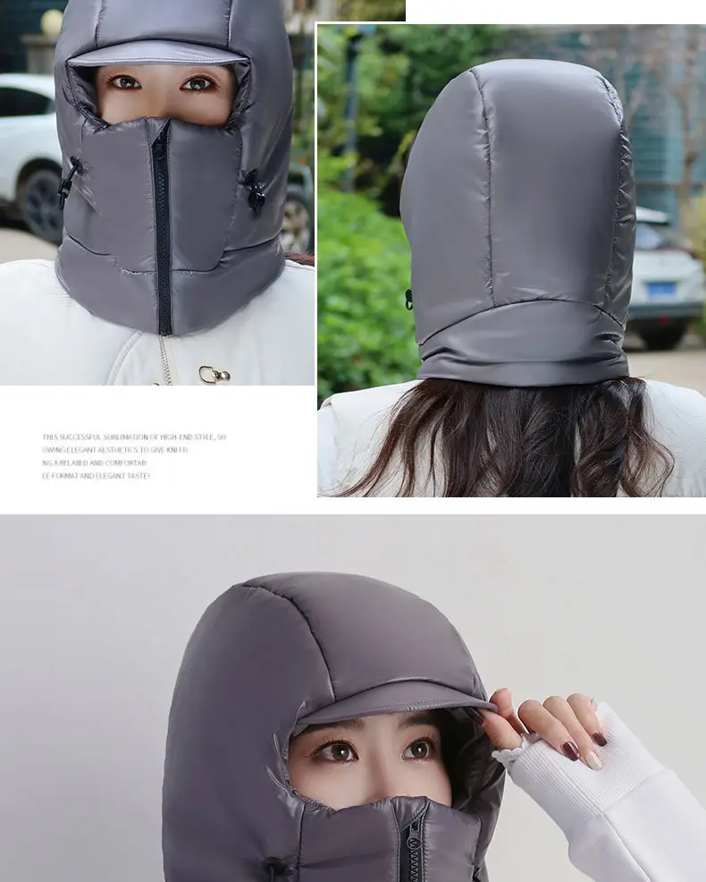 Winter Warm Hat for Women Riding Electric Bikes, Face Protection, Ear Protection, Thickeneded Lei Feng Hat, Outdoor Cold-Proof and Waterproof down Hat — feature 14