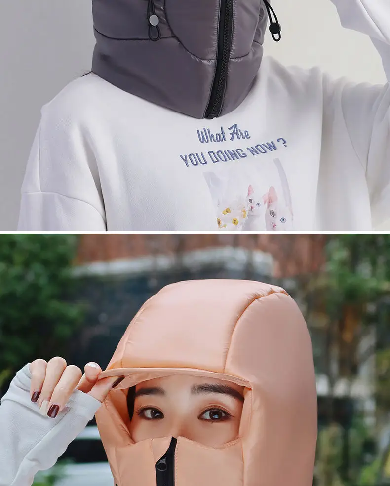 Winter Warm Hat for Women Riding Electric Bikes, Face Protection, Ear Protection, Thickeneded Lei Feng Hat, Outdoor Cold-Proof and Waterproof down Hat — feature 15