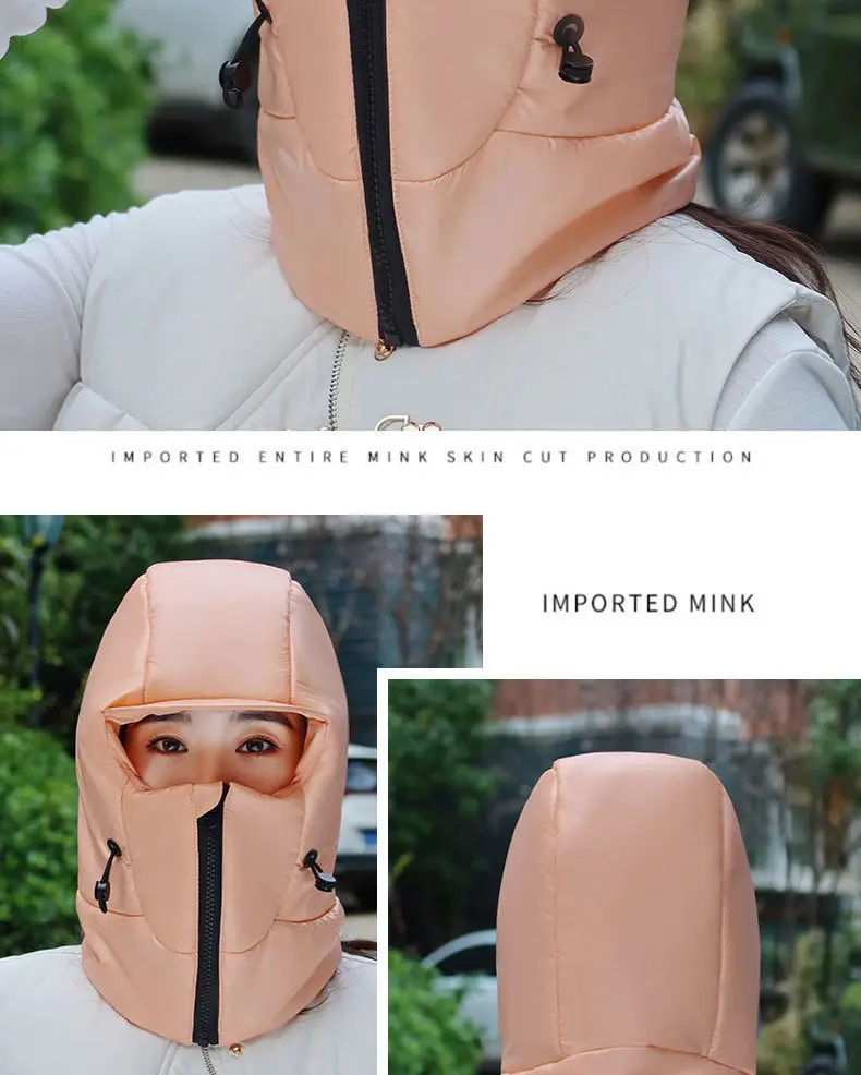 Winter Warm Hat for Women Riding Electric Bikes, Face Protection, Ear Protection, Thickeneded Lei Feng Hat, Outdoor Cold-Proof and Waterproof down Hat — feature 16