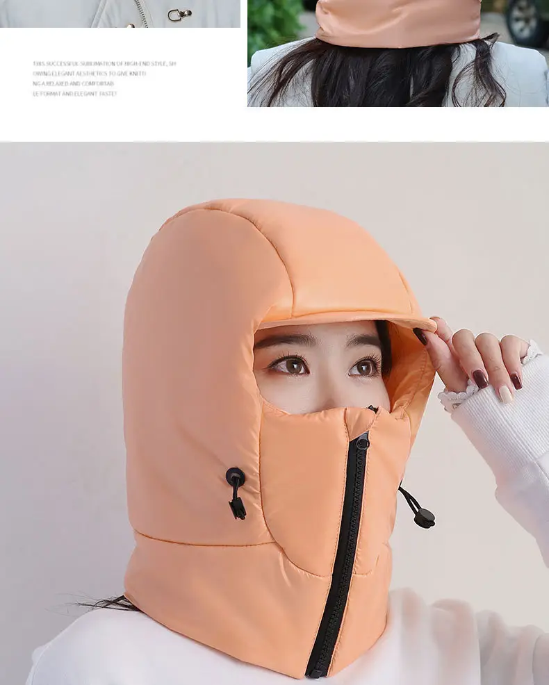 Winter Warm Hat for Women Riding Electric Bikes, Face Protection, Ear Protection, Thickeneded Lei Feng Hat, Outdoor Cold-Proof and Waterproof down Hat — feature 17