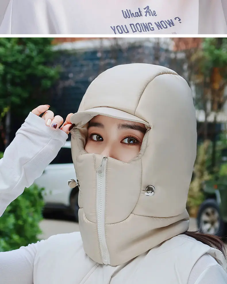 Winter Warm Hat for Women Riding Electric Bikes, Face Protection, Ear Protection, Thickeneded Lei Feng Hat, Outdoor Cold-Proof and Waterproof down Hat — feature 18