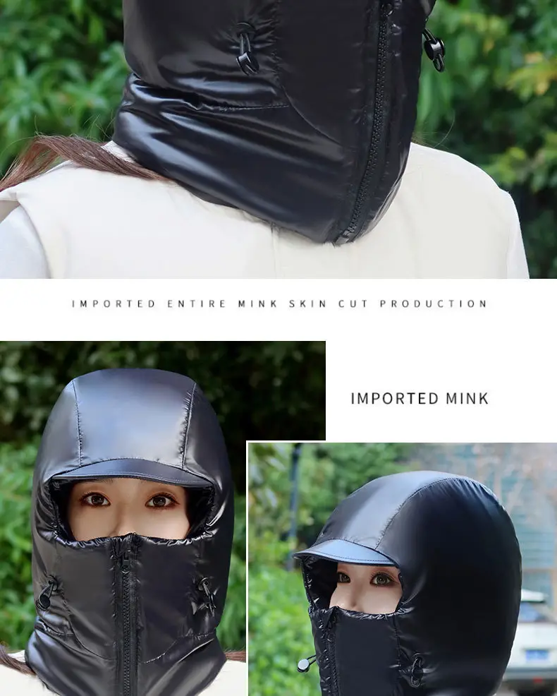 Winter Warm Hat for Women Riding Electric Bikes, Face Protection, Ear Protection, Thickeneded Lei Feng Hat, Outdoor Cold-Proof and Waterproof down Hat — feature 20