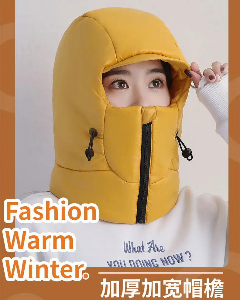 Winter Warm Hat for Women Riding Electric Bikes, Face Protection, Ear Protection, Thickeneded Lei Feng Hat, Outdoor Cold-Proof and Waterproof down Hat — feature 5
