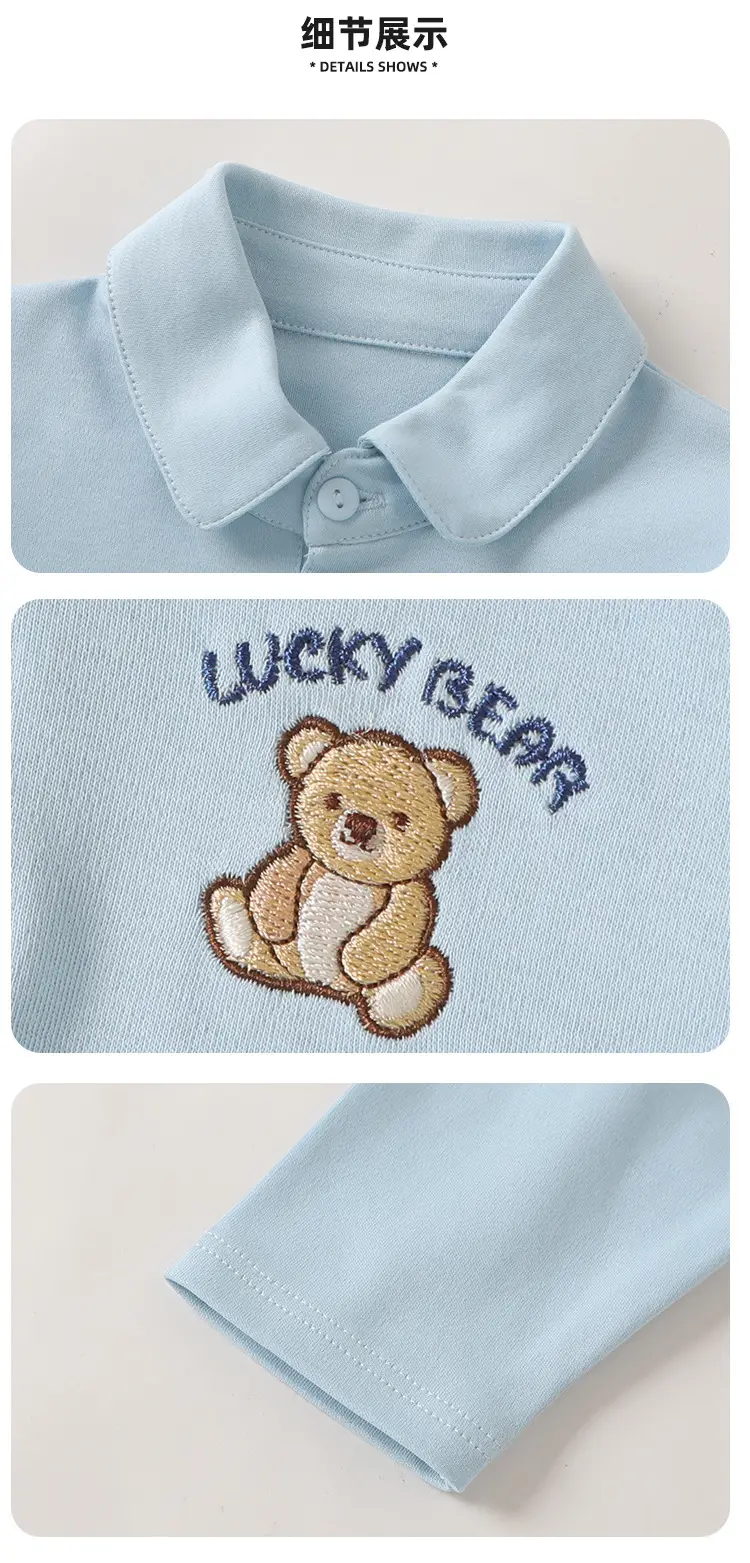 Kaka Panda Boys Long Sleeve T-Shirt White Kids Polo Shirt — feature 11