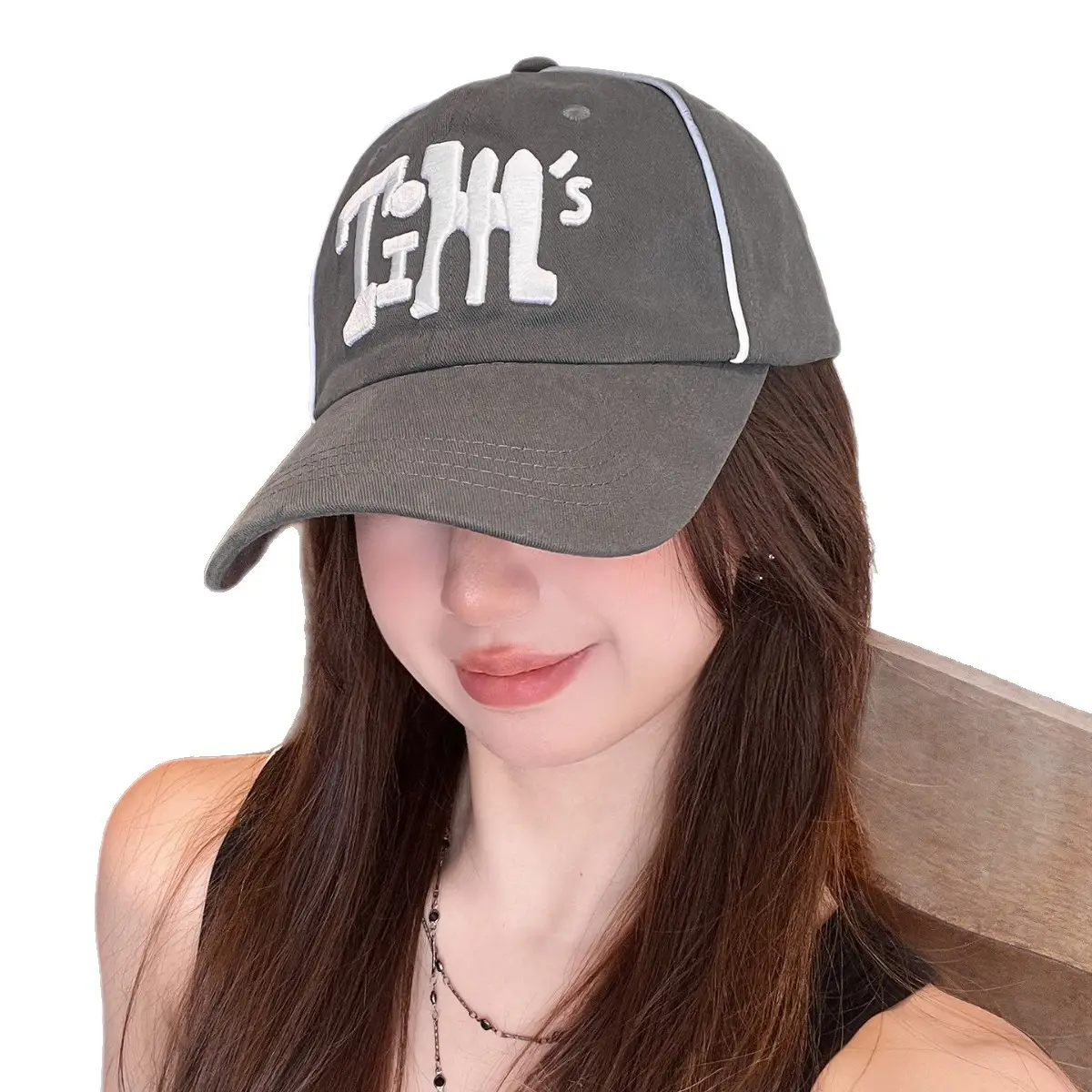 Women Korean Style Baseball Cap with Embroidered Design - Image 9