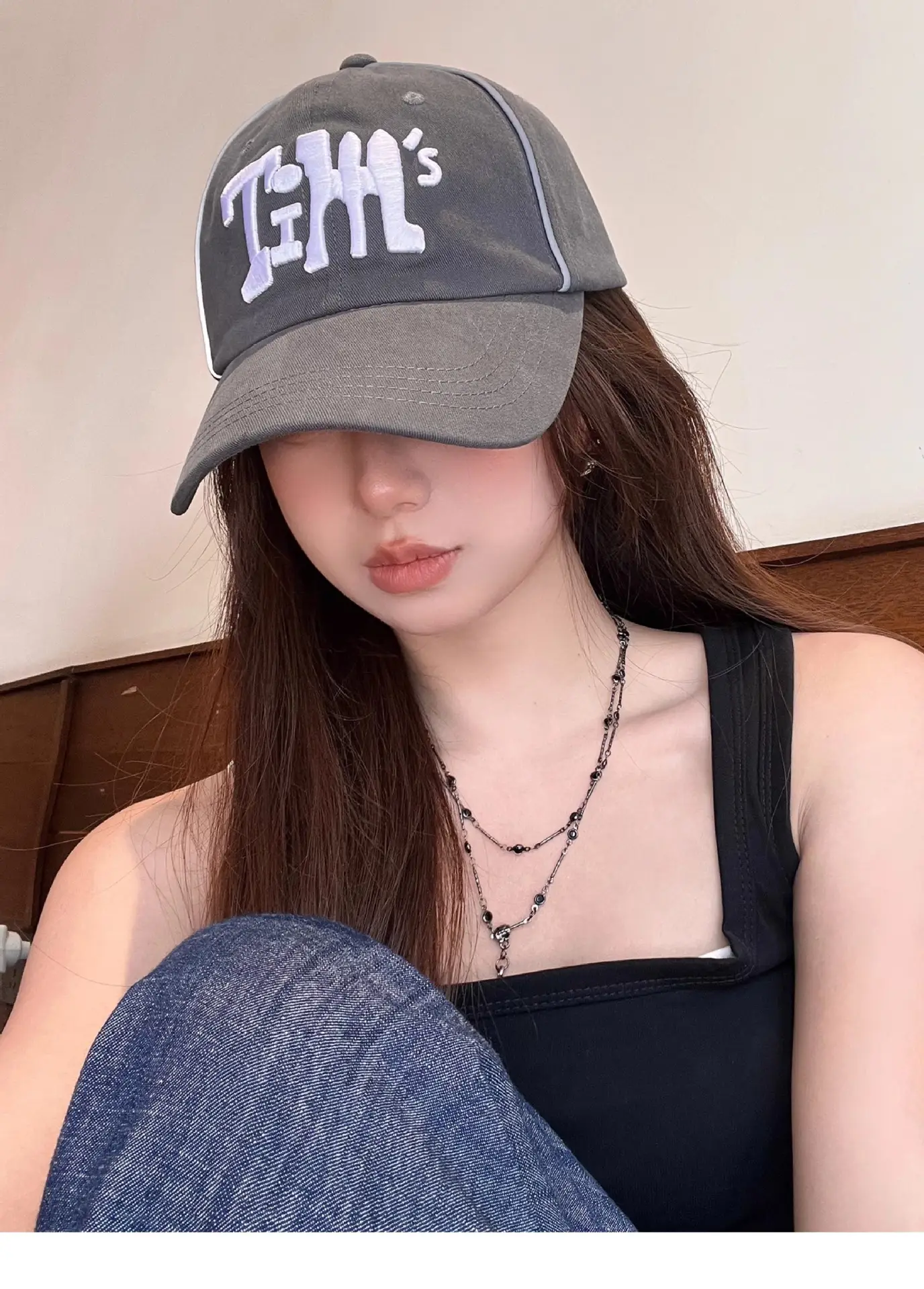 Women Korean Style Baseball Cap with Embroidered Design — feature 3